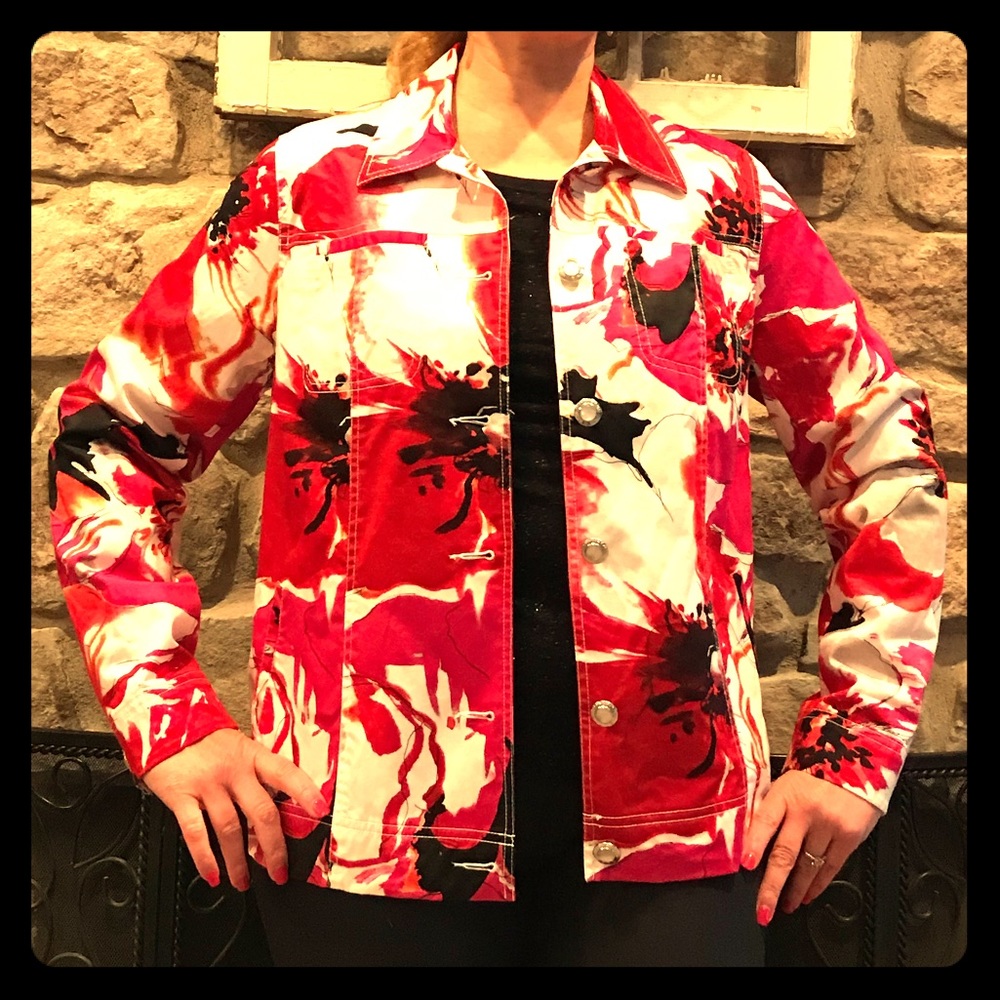 Laura Ashley Floral Cotton Jacket NWOT Size M
